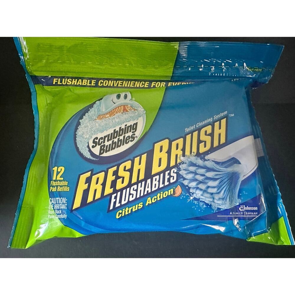 NOS Scrubbing Bubbles Fresh Brush Flushables Citeus Action 12 Refills